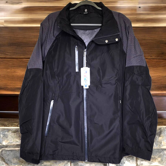 North End Sport Men's Size XL Black/Carbon Seam-Sealed Waterproof Shell Jacket - Picture 2 of 16
